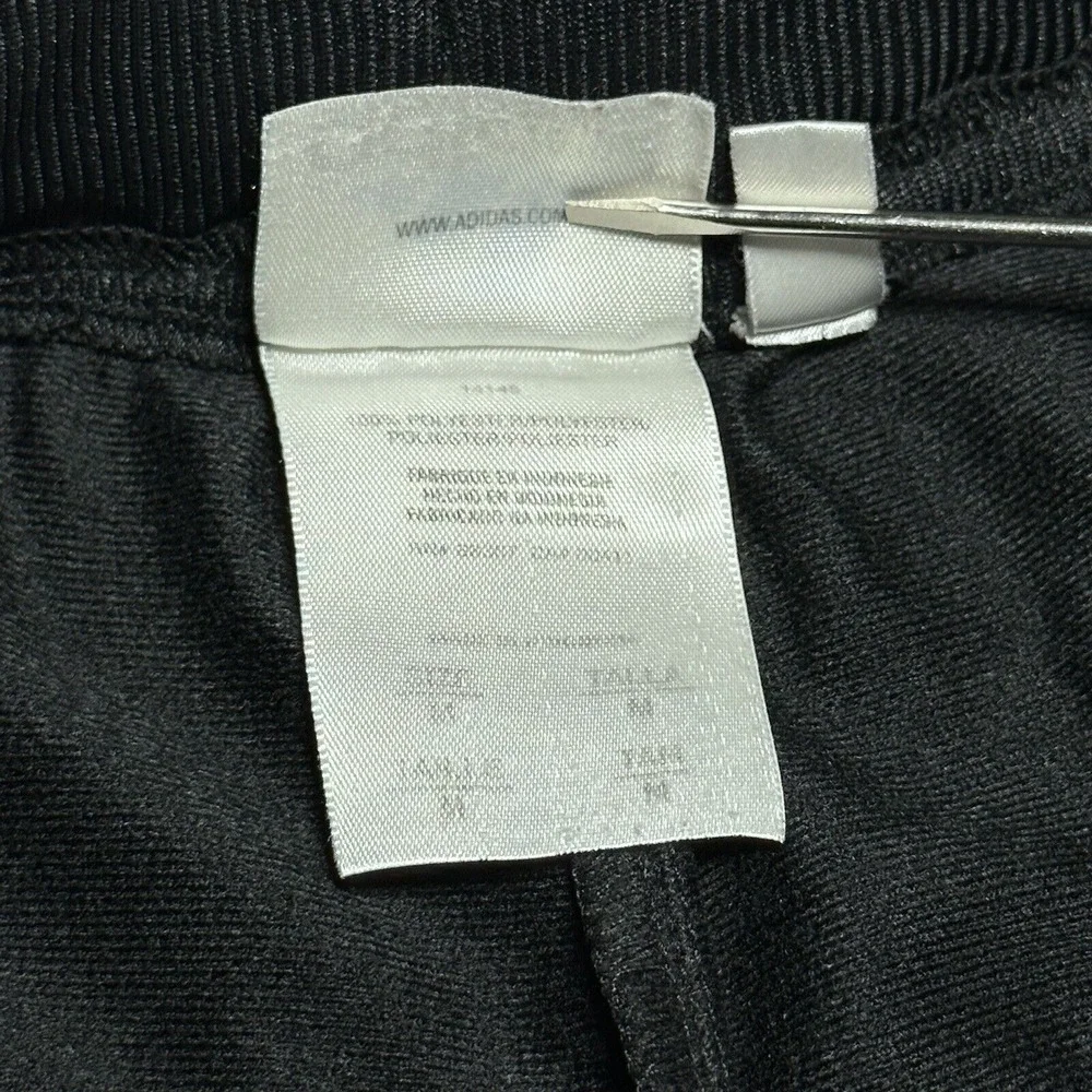 Vintage Y2K Adidas 3 Stripe Zip Pockets Black Track Pants‎ Size Medium